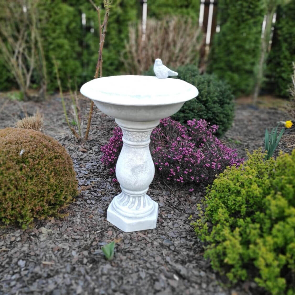 Vogeltränke Stein Säule