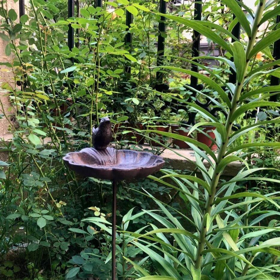 Vogeltränke auf Stab Gusseisen